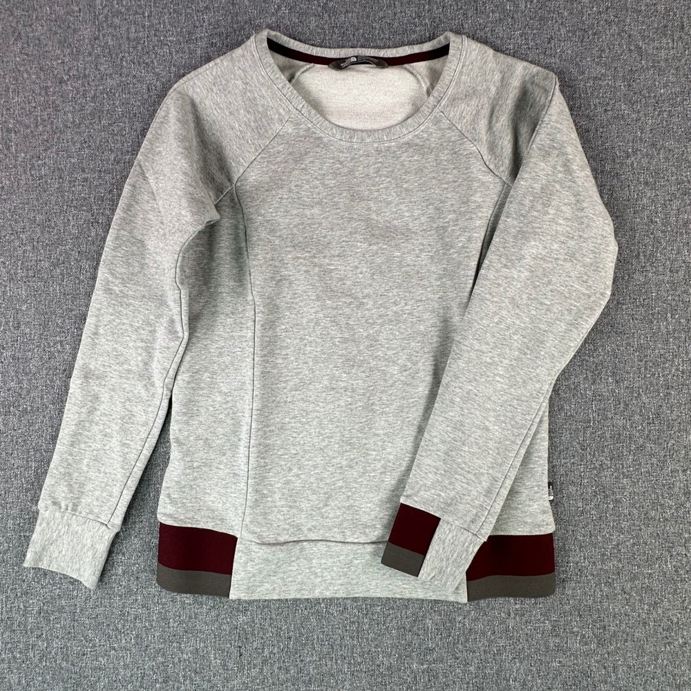 The North Face Sweatshirt Womens XS Gray Colorblock Raglan Pullover Excellent